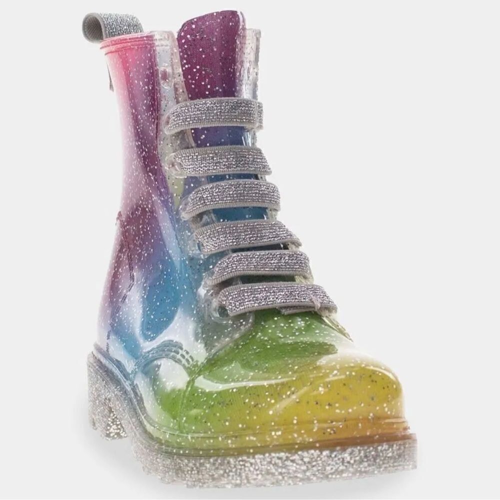 Western Chief Girls Sparkle Lace up Boots Sz 6/7 New